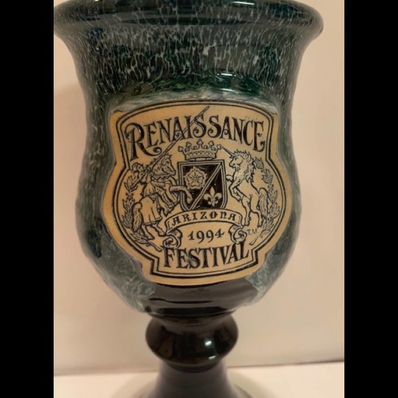 RENAISSANCE Festival ARIZONA COLLECTABLE CHALICE GOBLET Pottery 1994 Drinking. - Picture 2 of 8
